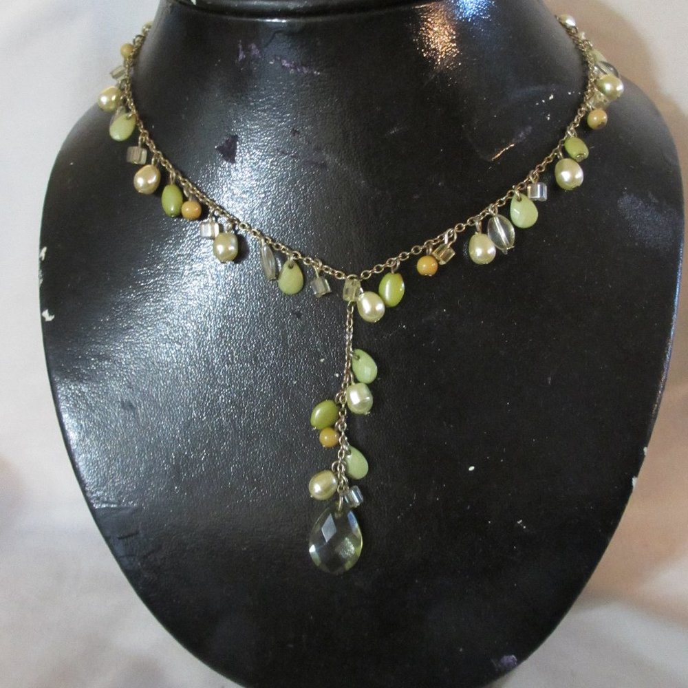 VTG Carolina Herrera Gold Tone Dangle Necklace